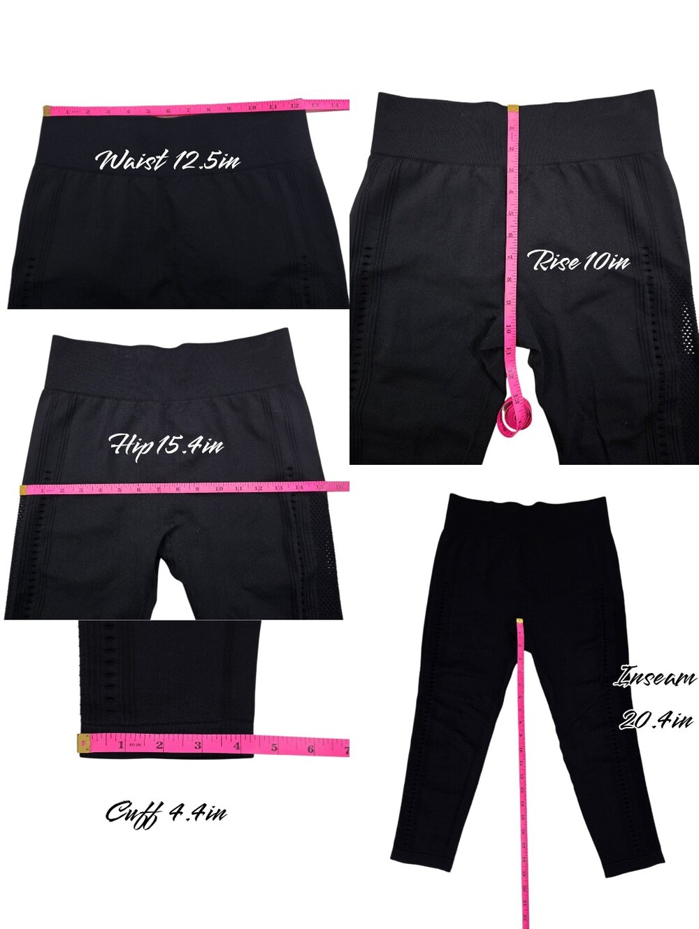 Laser Cut High Waisted Ankle Leggings Size M (E143) - Picture 6 of 7